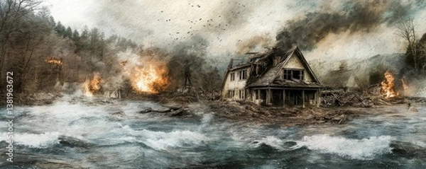 Obraz Devastation after a natural disaster