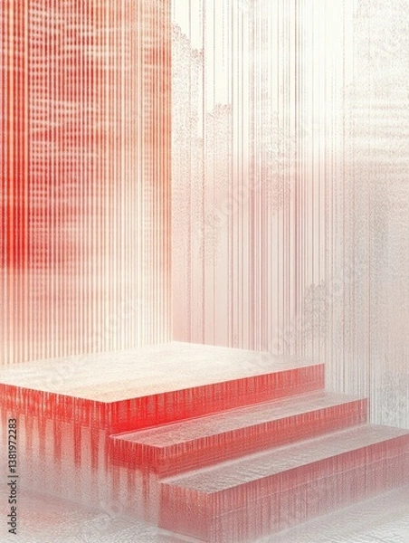 Obraz Abstract red and white architectural display platform