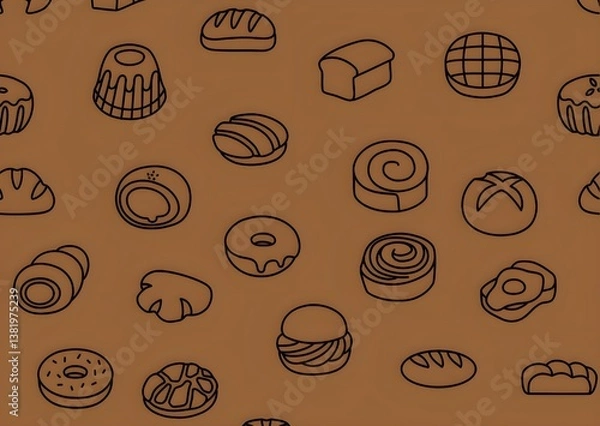 Fototapeta bakery pattern