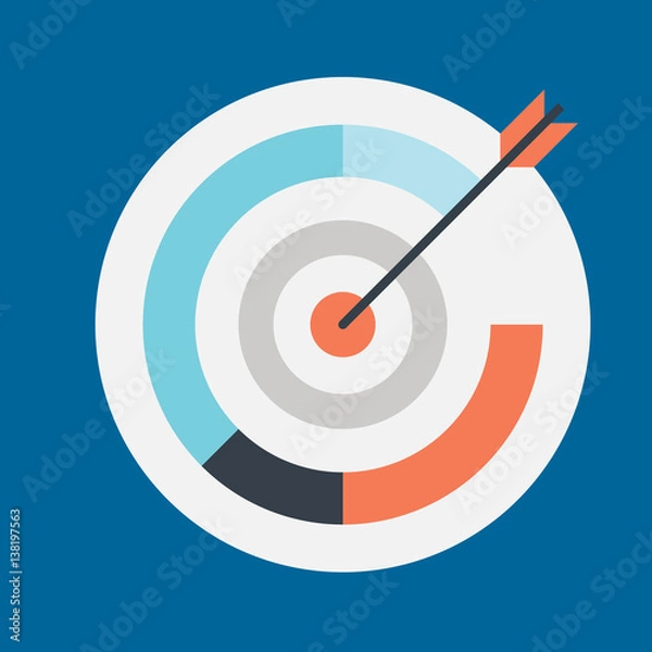 Fototapeta shaft in target icon flat design