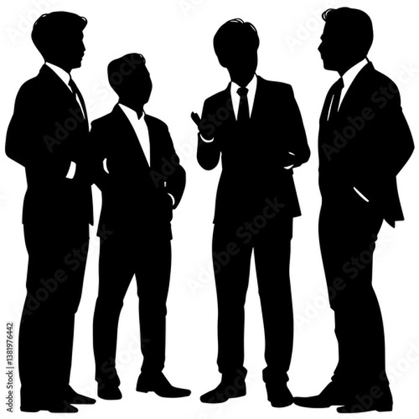 Fototapeta 話し合うビジネスマンたち - 協力的な会議イラスト