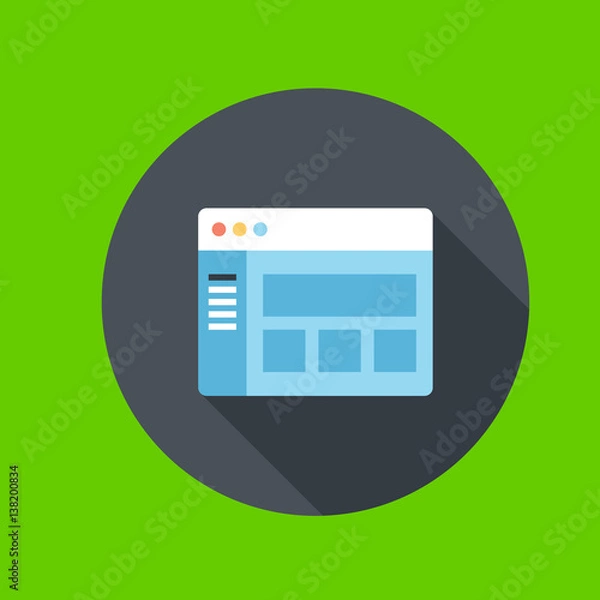 Fototapeta browser icon flat disign