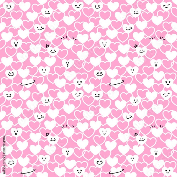 Fototapeta seamless pattern with hearts