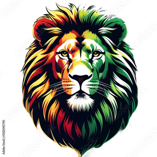 Obraz lion head vector illustration reggae 