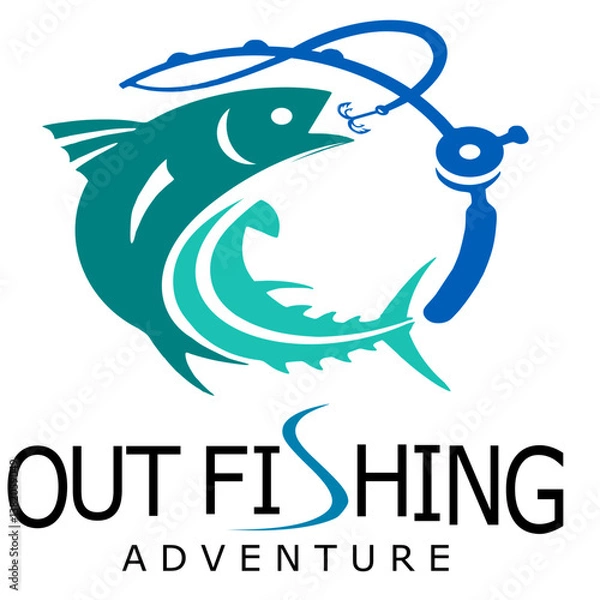 Obraz fish logo design