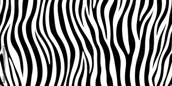 Fototapeta Abstract Modern black and white monochrome soft bend zebra pattern striped line art pattern background. Elegant wavy lines design.