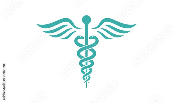 Fototapeta caduceus symbol vector icon illustration
