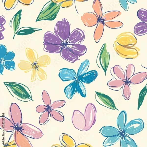 Obraz colorful flower minimal fabric pattern