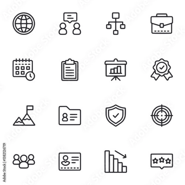 Fototapeta A set of icons for business and work related items