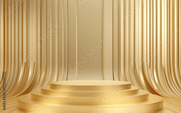 Obraz Minimalist e-commerce product display table business background

