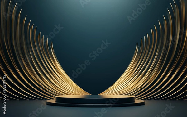 Fototapeta Minimalist e-commerce product display table business background
