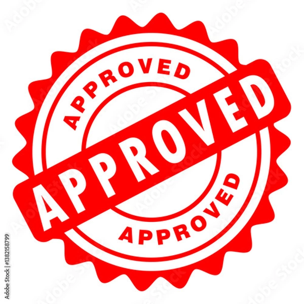 Fototapeta Approved Stamp Seal for Certification and Authorization

