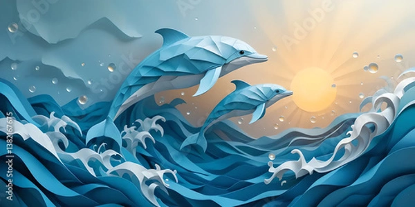 Obraz origami  dolphin