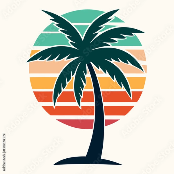 Obraz palm tree icon on white background