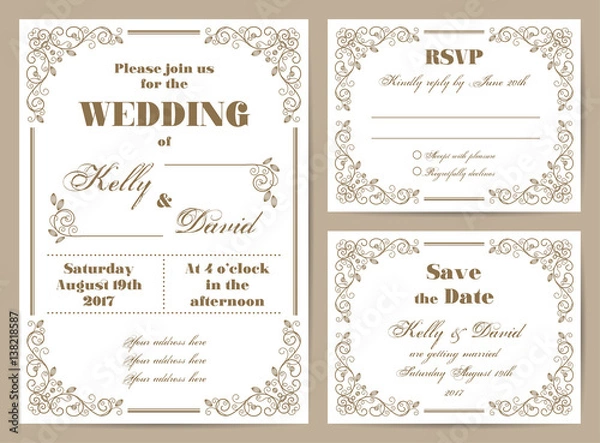 Obraz Vintage wedding set