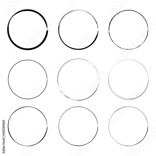 Obraz Abstract circles made of grunge brush strokes