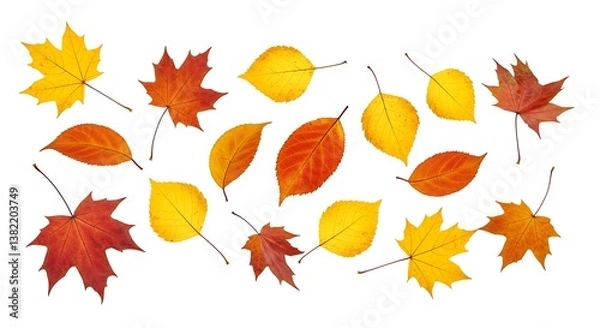 Fototapeta Autumn's Gentle Descent AI Generated