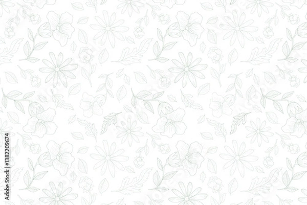 Fototapeta florals pattern. hand drawn florals vector background.