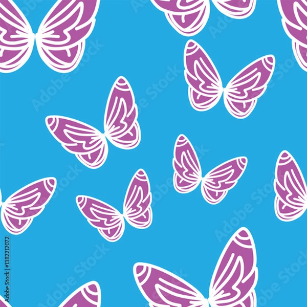 Fototapeta seamless pattern with butterflies