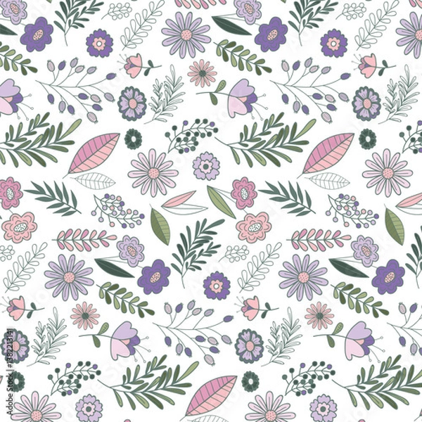 Fototapeta florals pattern. hand drawn florals vector background.