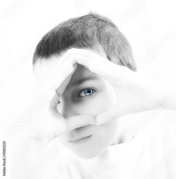 Obraz boy looking at the future earth