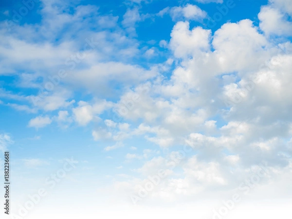 Fototapeta Sky cloud blue nature background paronama web cloudy summer winter season day, light beauty horizon spring brigth gradient calm abstract backdrop air nature view wallpaper landscape environment.
