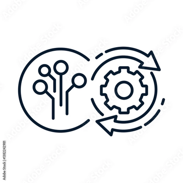 Fototapeta Digital transformation concept. Vector icon isolated on white background.	