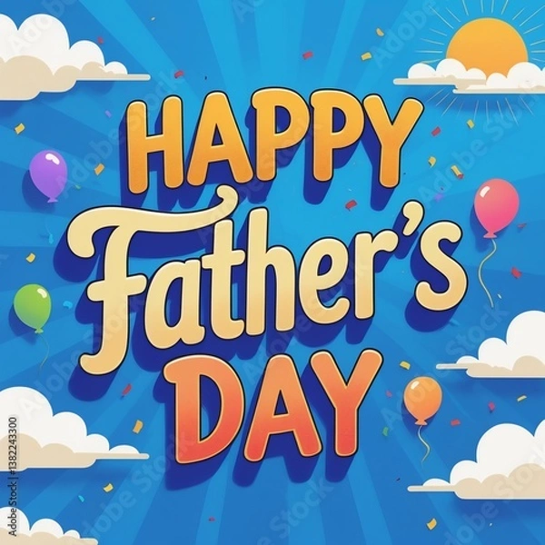 Fototapeta vector illustration of a happy father's day card