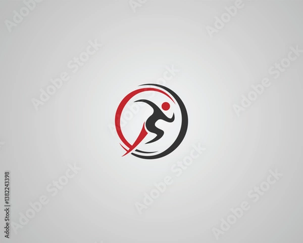Obraz Dynamic Runner, Athlete in Motion, Active Sport, Fitness Icon Logo Design Vector Template.