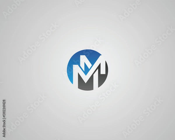 Obraz Letter MM creative monogram logo design concept vector template.