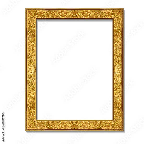 Fototapeta frame gold color with shadow