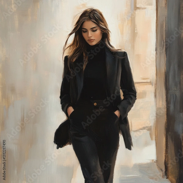 Obraz fashion model posing in the city