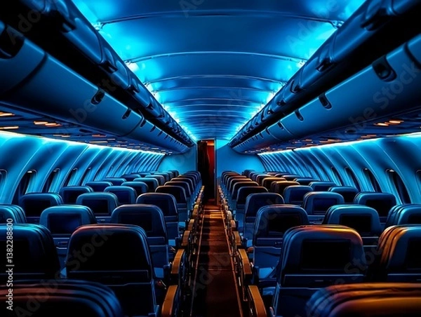 Fototapeta empty seats in an airplane