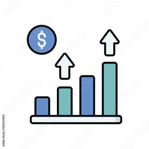 Fototapeta Profit  icon isolated on a white background. Vector illustration.