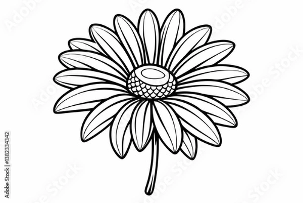 Fototapeta coloring page daisy black vector