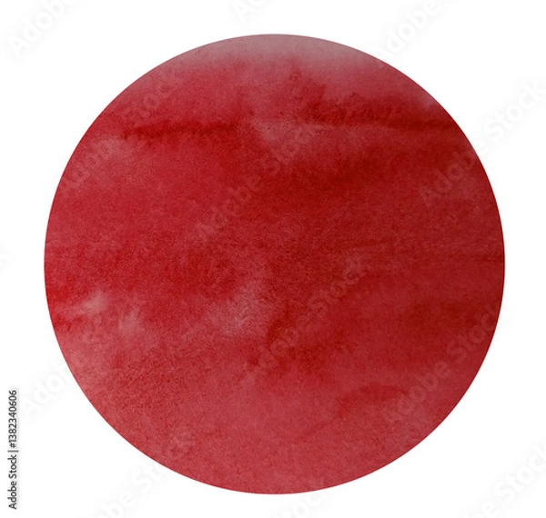 Obraz element minimal watercolor painting texture abstract background national flag round red japanese asian style png.	