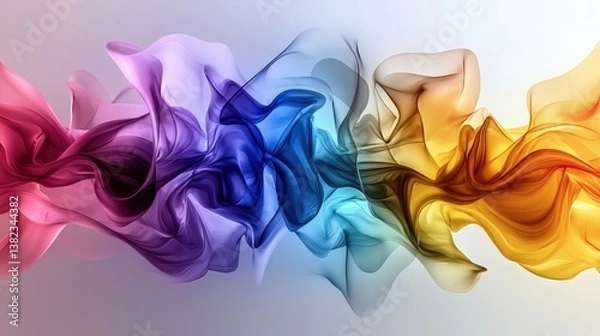 Fototapeta A vibrant, flowing abstract design featuring swirling colors of pink, blue, yellow, and more, creating a dynamic and artistic visual experience.