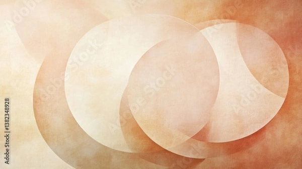 Fototapeta Abstract circles in soft peach tones