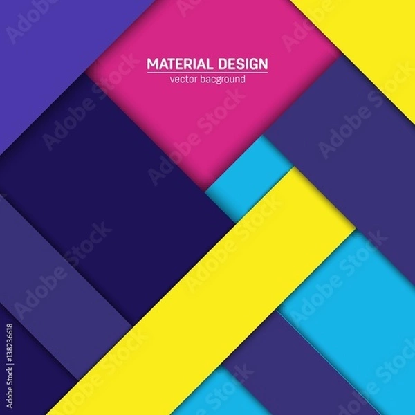 Fototapeta Vector material design background. Abstract creative concept layout template. For web and mobile app, paper art illustration, style blank, poster, booklet. Motion wallpaper element. Flat ui.
