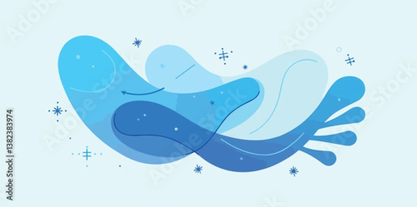 Fototapeta abstract blue shapes dynamic flowing