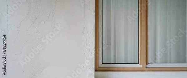 Fototapeta Wall adjacent to window mockup front view