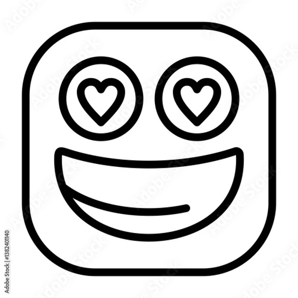 Fototapeta Smiling Face Heart Eye Outline Style Icon