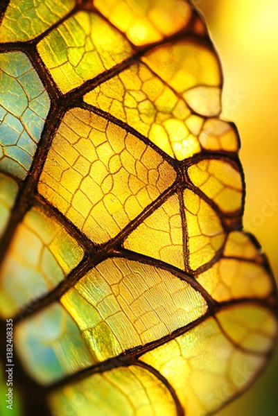 Fototapeta Macro View of Vibrant Xanthopterin Display in Delicate Butterfly Wing Structures