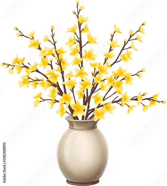 Fototapeta 포시샤꽃이있는봄인테리어