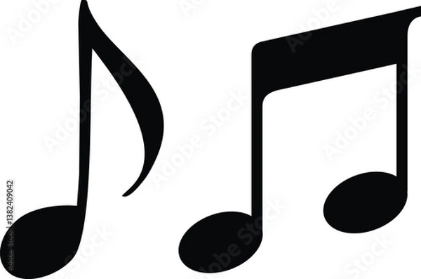 Obraz black music note, music note icon