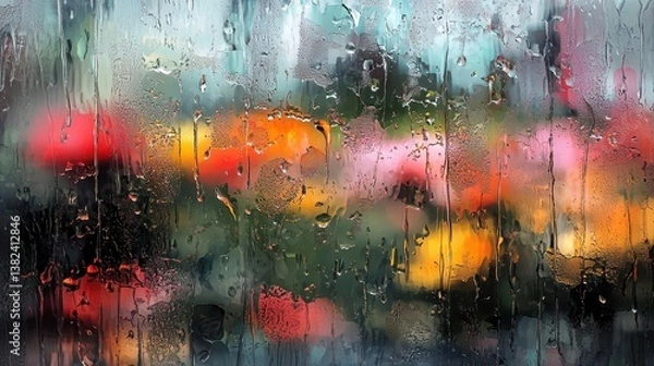 Fototapeta Soft Rain Patterns on a Window Pane