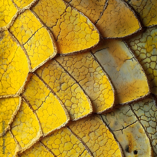 Obraz Macro View of Vibrant Xanthopterin Display in Delicate Butterfly Wing Structures
