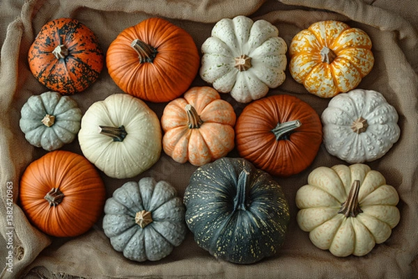 Obraz pumpkins on the grass. Generative AI