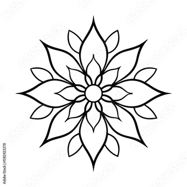 Fototapeta Floral vector art blends abstract and natural flower elements