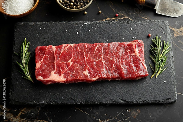 Obraz raw pork chops. Generative AI